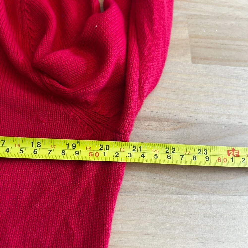 Karl Lagerfield Womens Eiffel Tower Bow Coquette Sweater LARGE Red Long Sleeve - Picture 10 of 11